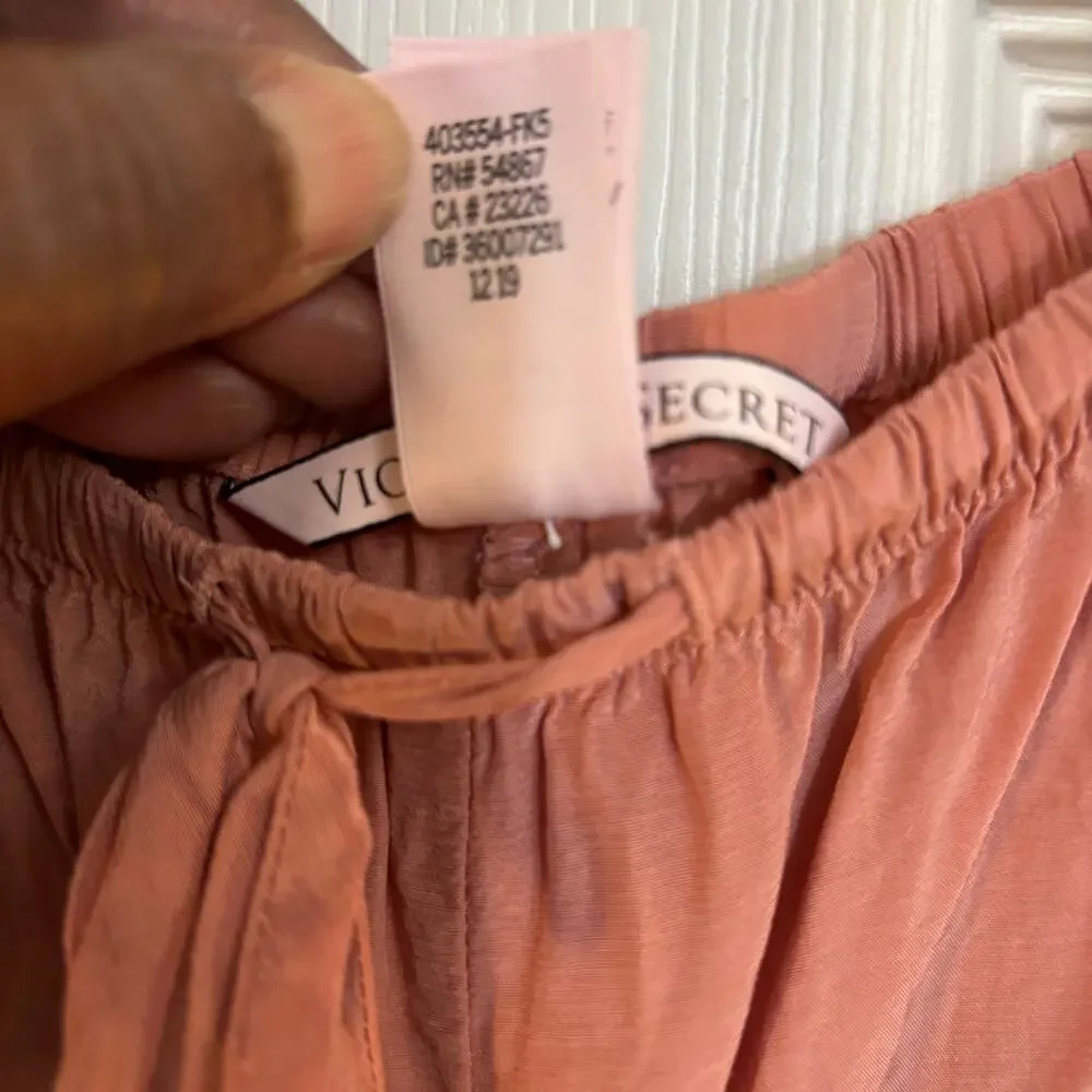 Victoria’s Secret Coral Lace Trim Camisole Drawstring Pants Pajama Set, Sz XL - Picture 13 of 13